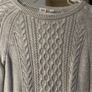 Gap Light Gray Cableknit Sweater